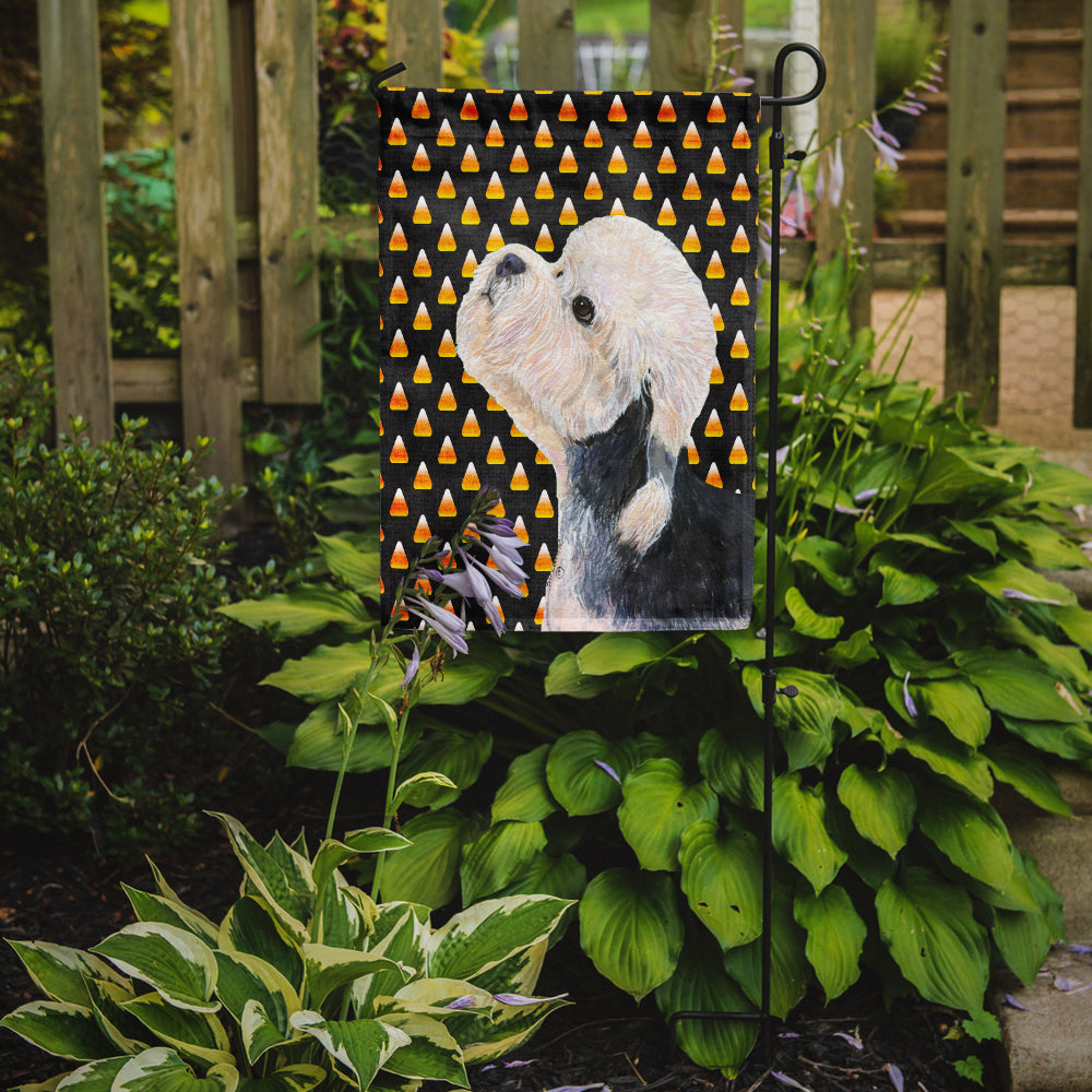 Dandie Dinmont Terrier Candy Corn Halloween Portrait Flag Garden Size.