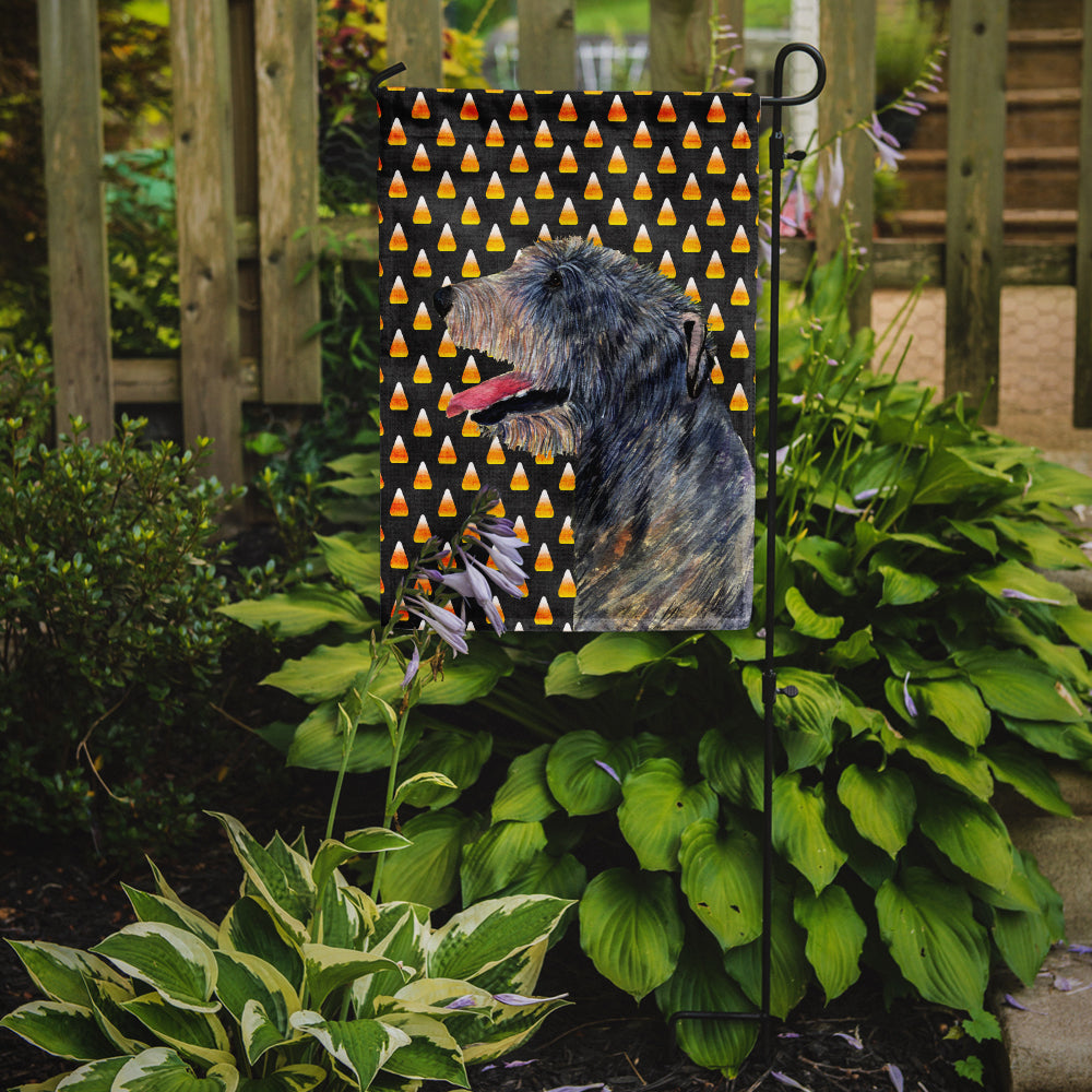 Irish Wolfhound Candy Corn Halloween Portrait Flag Garden Size.