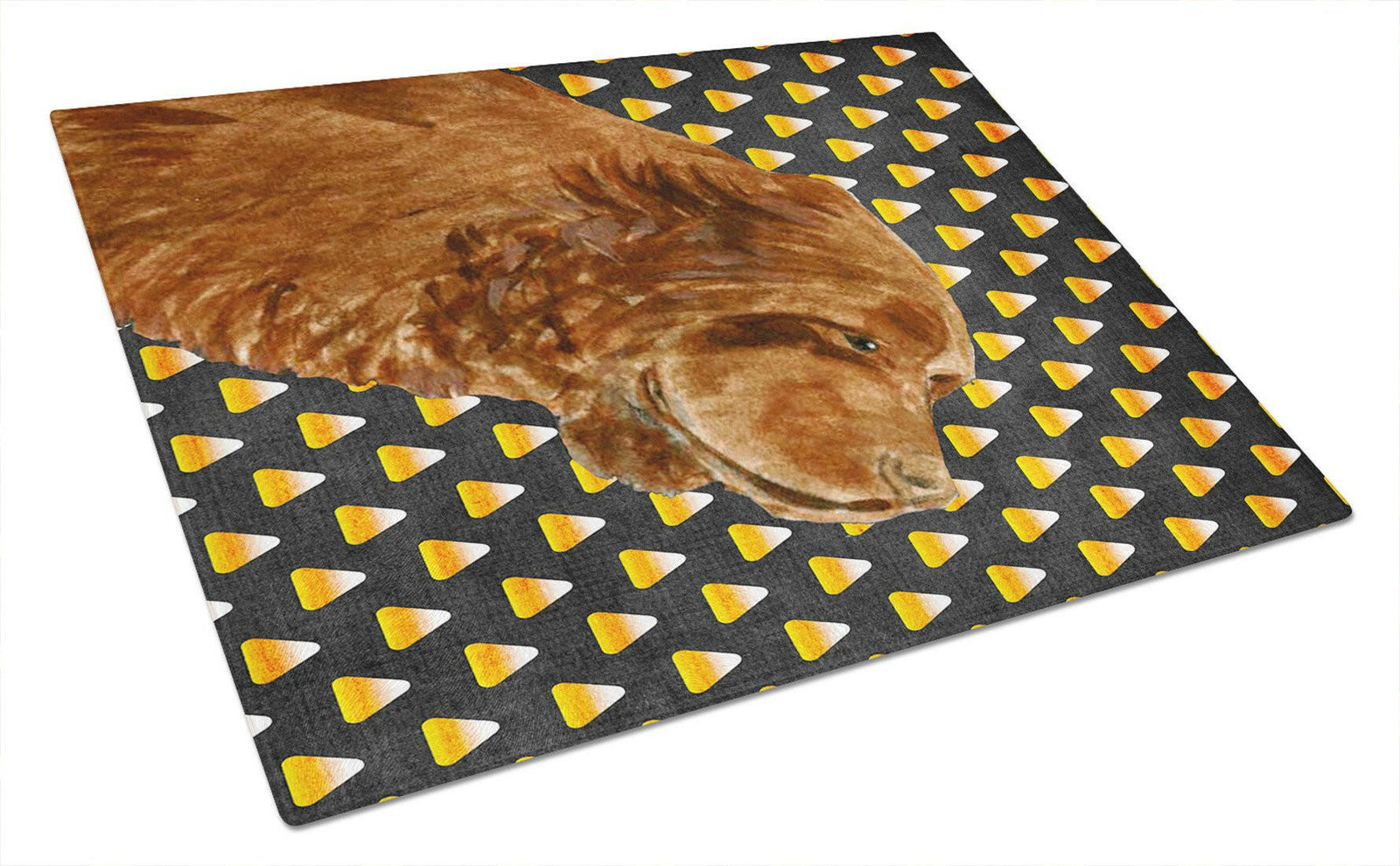 Sussex Spaniel Candy Corn Halloween Portrait Glass Cutting Board Large by Caroline's Treasures