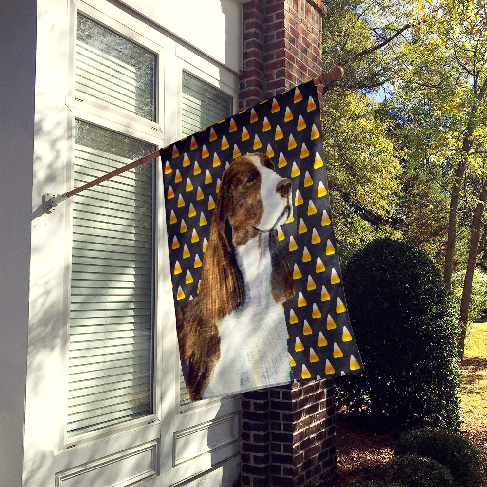 Springer Spaniel Candy Corn Halloween Portrait Flag Canvas House Size