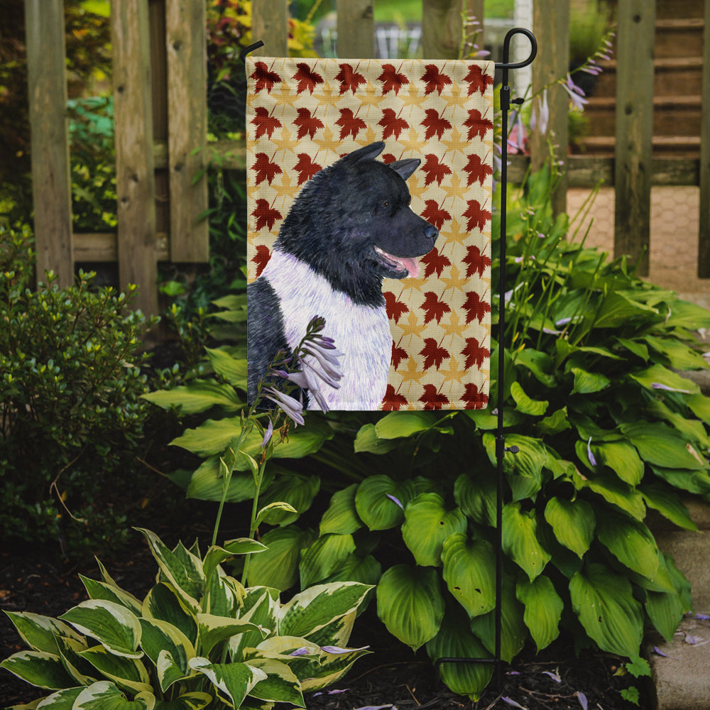 Akita Fall Leaves Portrait Flag Garden Size.