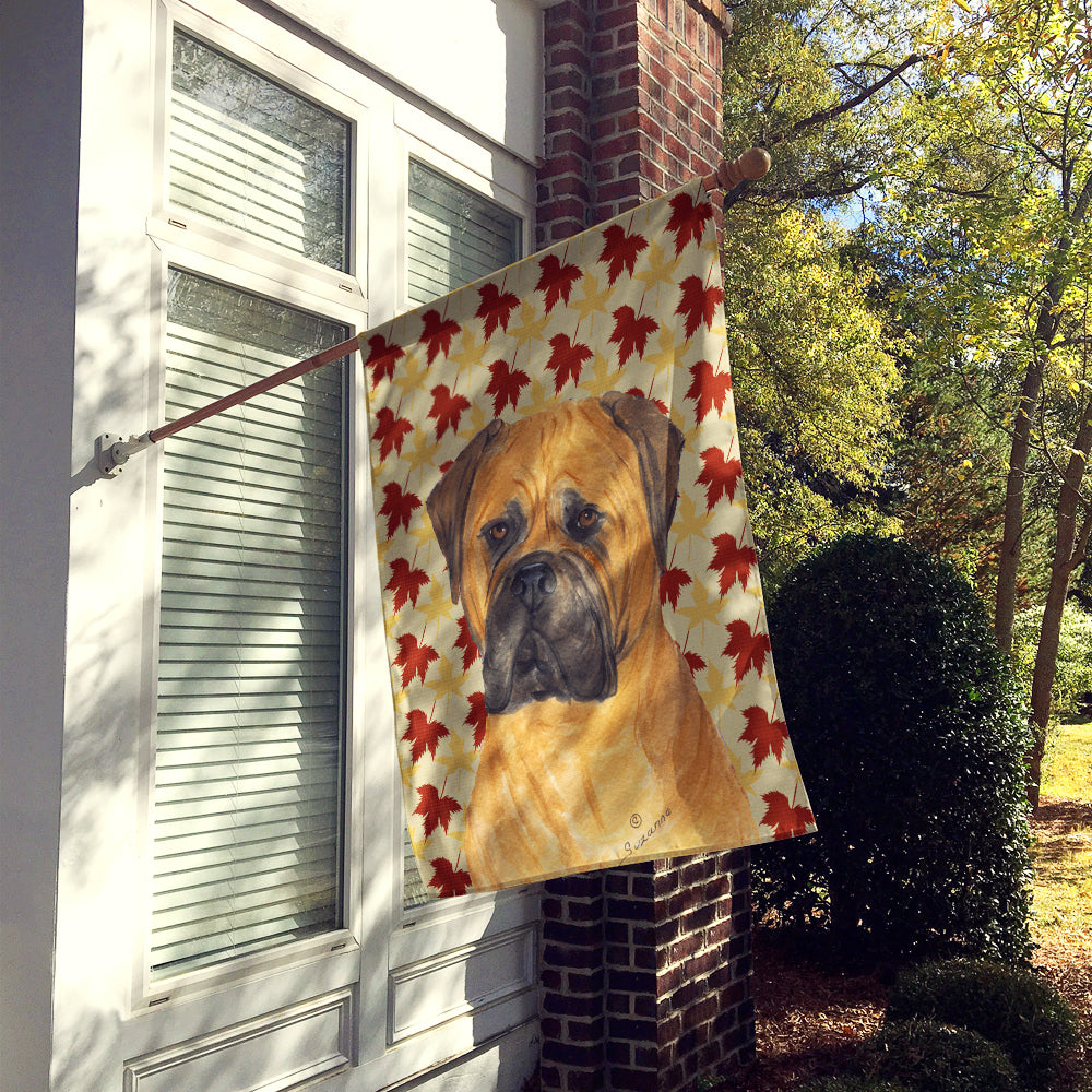 Bullmastiff Fall Leaves Portrait Flag Canvas House Size