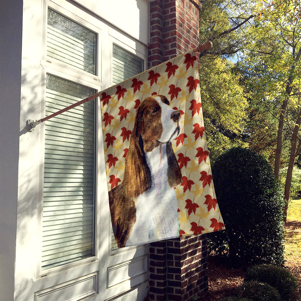 Springer Spaniel Fall Leaves Portrait Flag Canvas House Size