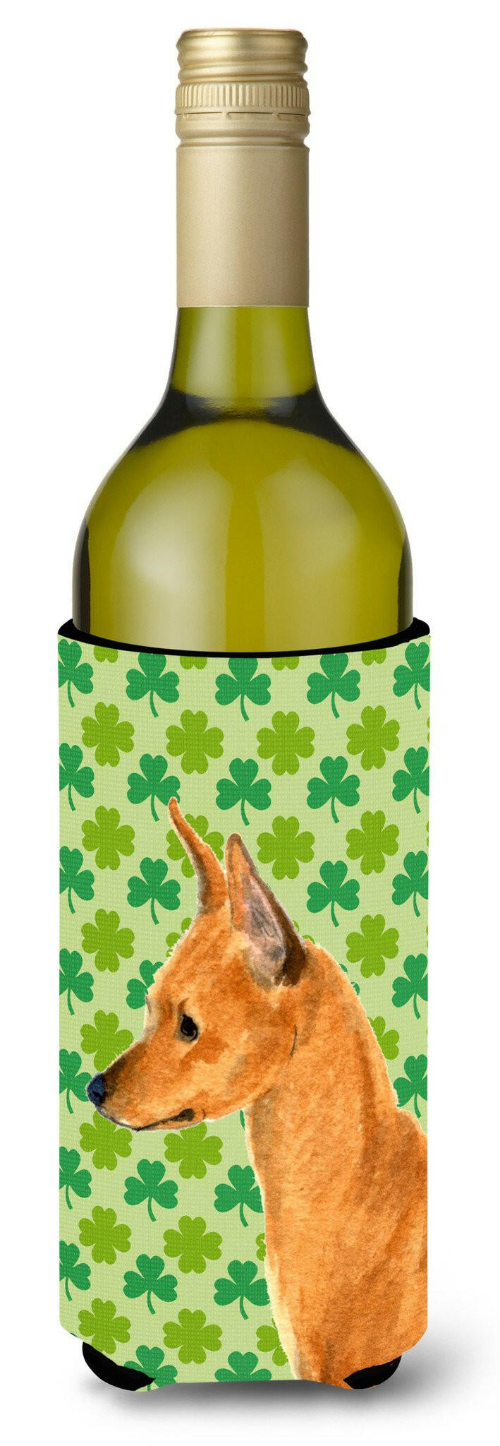 Min Pin St. Patrick's Day Shamrock  Wine Bottle Beverage Insulator Beverage Insulator Hugger by Caroline's Treasures