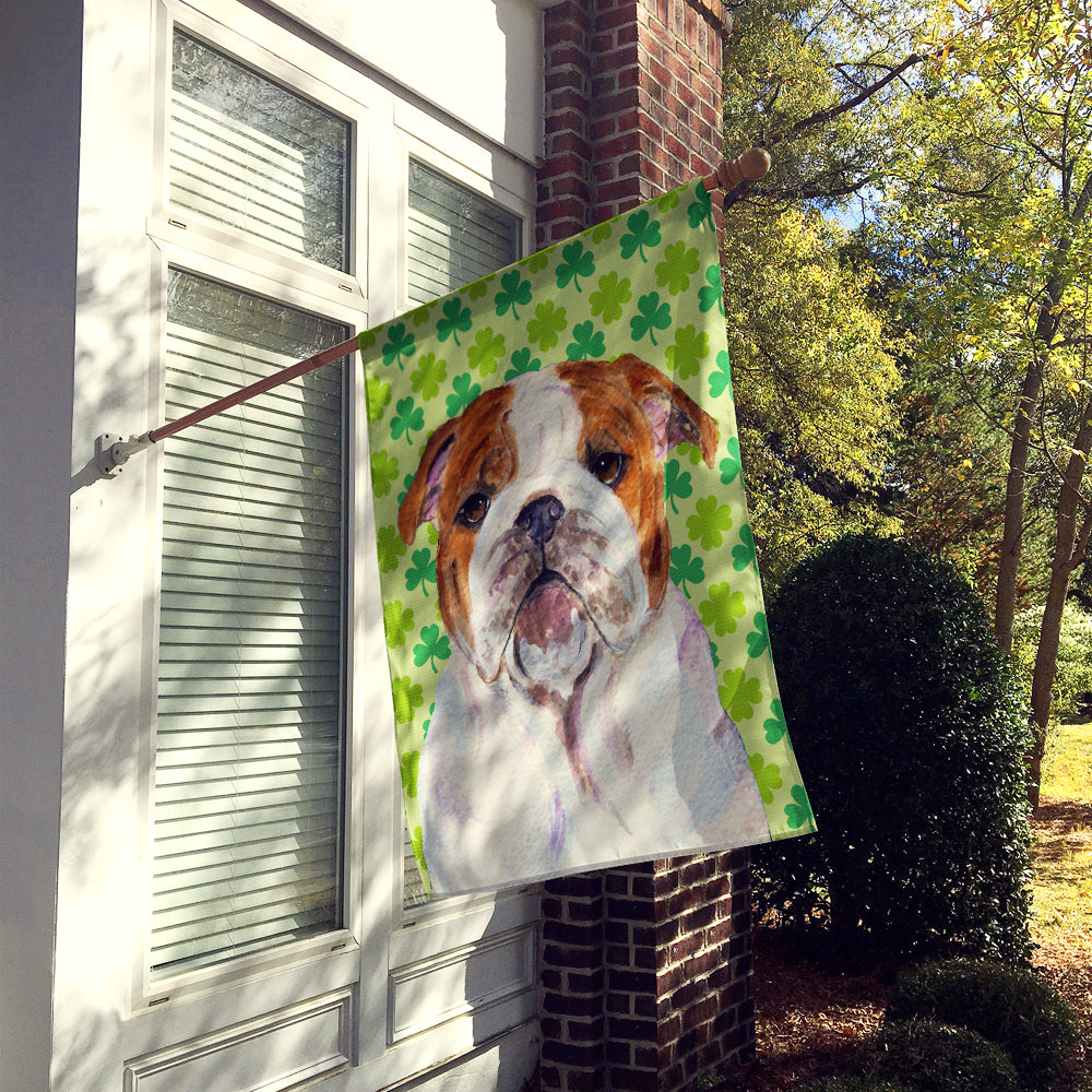 Bulldog English St. Patrick's Day Shamrock Flag Canvas House Size