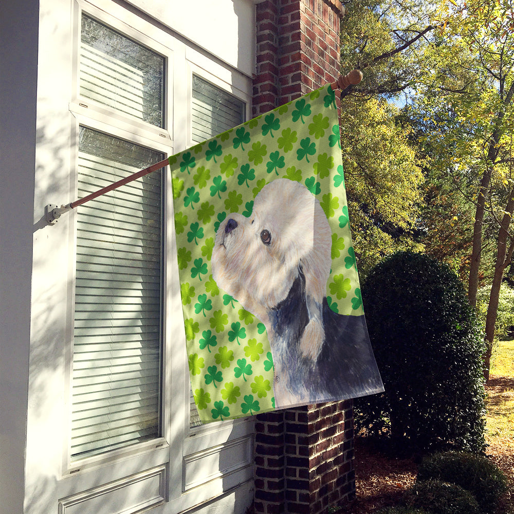 Dandie Dinmont Terrier St. Patrick's Day Shamrock  Flag Canvas House Size