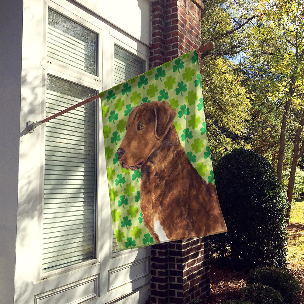 Chesapeake Bay Retriever St. Patrick's Day Shamrock  Flag Canvas House Size
