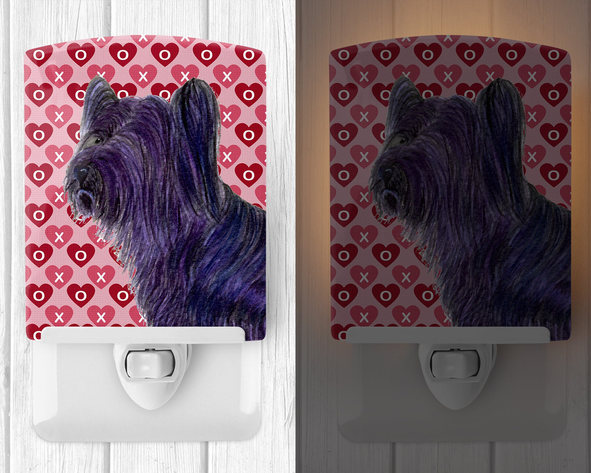 Skye Terrier Hearts Love and Valentine's Day Portrait Ceramic Night Light SS4463CNL - the-store.com