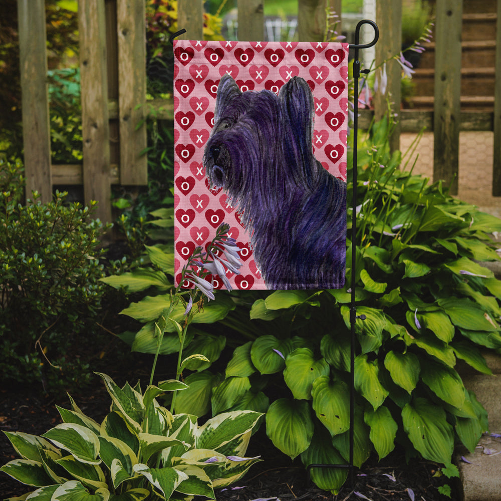 Skye Terrier Hearts Love and Valentine's Day Portrait Flag Garden Size.