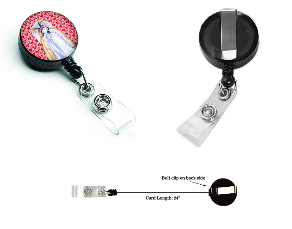 Shih Tzu Love Retractable Badge Reel or ID Holder with Clip