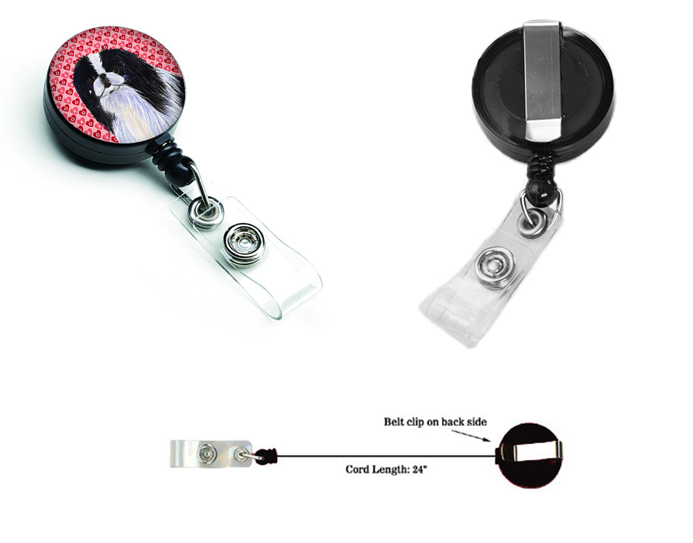 Japanese Chin Love Retractable Badge Reel or ID Holder with Clip