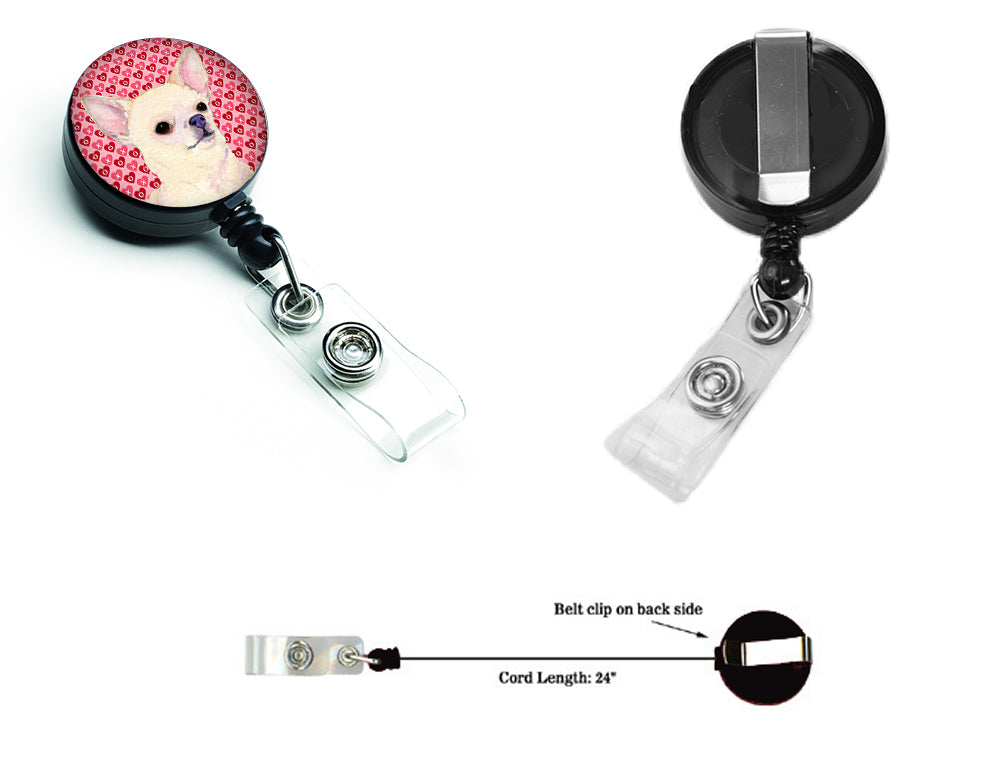 Chihuahua Love  Retractable Badge Reel or ID Holder with Clip