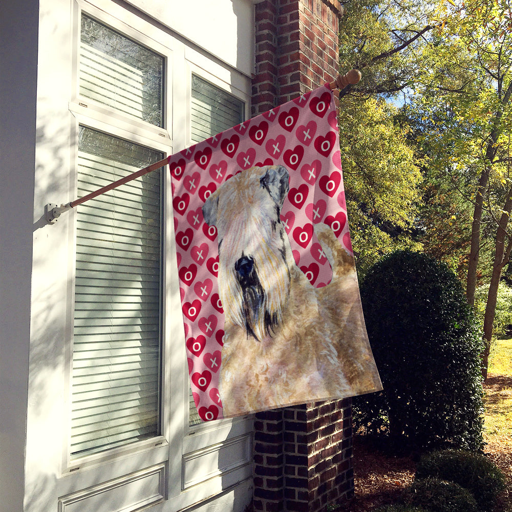 Wheaten Terrier Soft Coated Hearts Love Valentine's Day Flag Canvas House Size