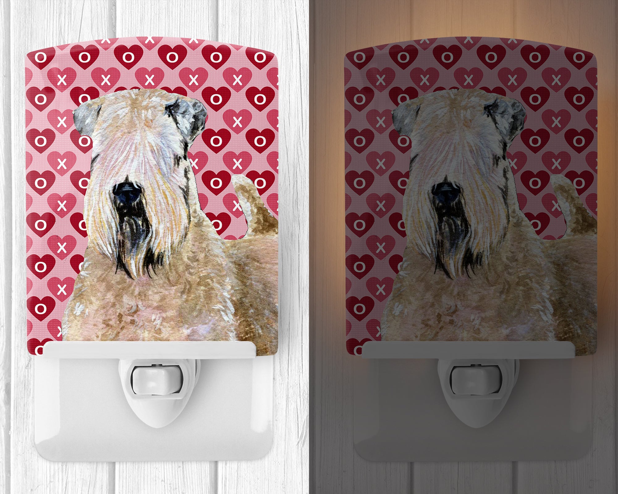Wheaten Terrier Soft Coated Hearts Love Valentine's Ceramic Night Light SS4493CNL - the-store.com