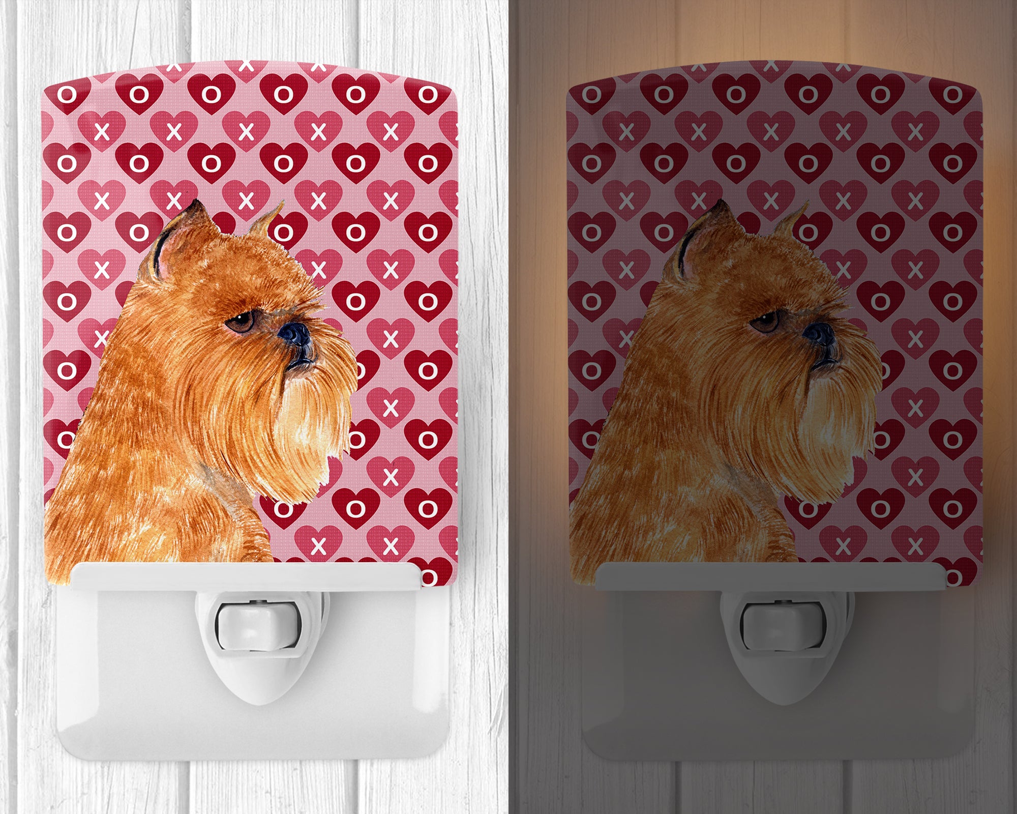 Brussels Griffon Hearts Love and Valentine's Day Portrait Ceramic Night Light SS4494CNL - the-store.com