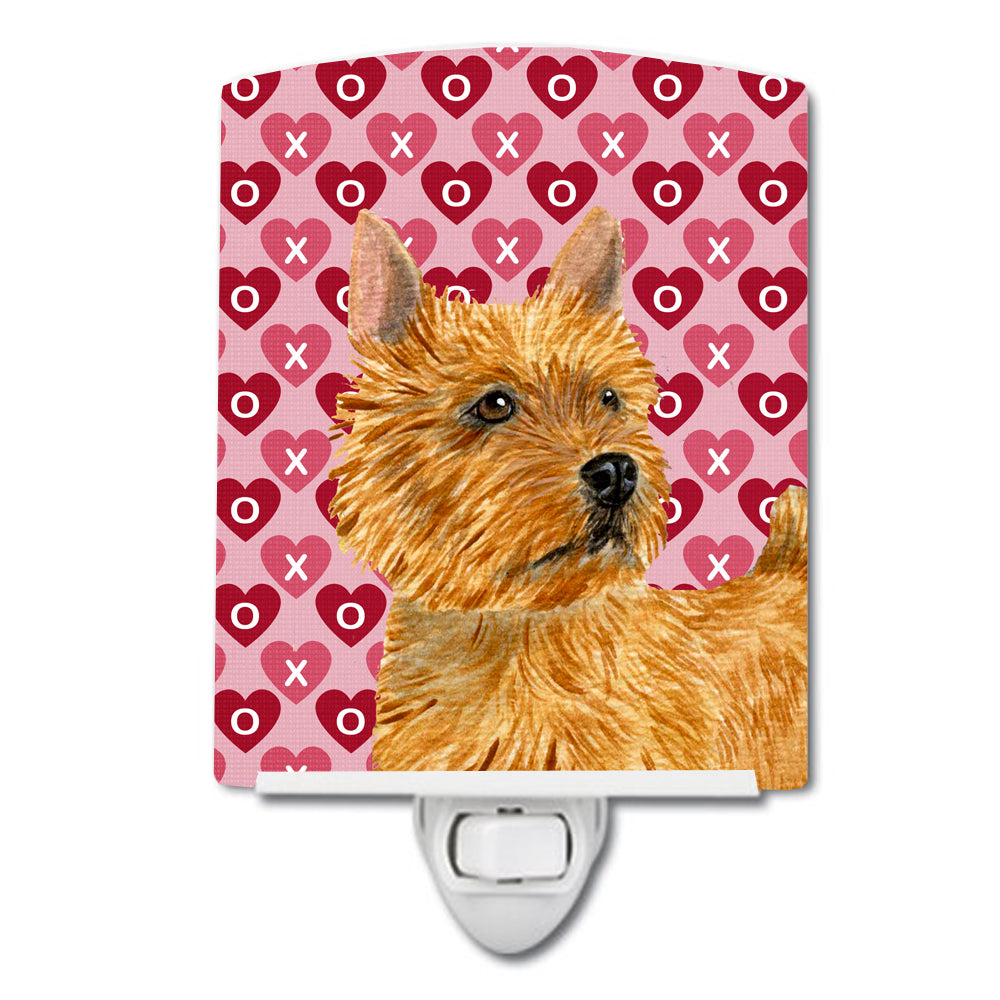Norwich Terrier Hearts Love and Valentine's Day Portrait Ceramic Night Light SS4499CNL - the-store.com