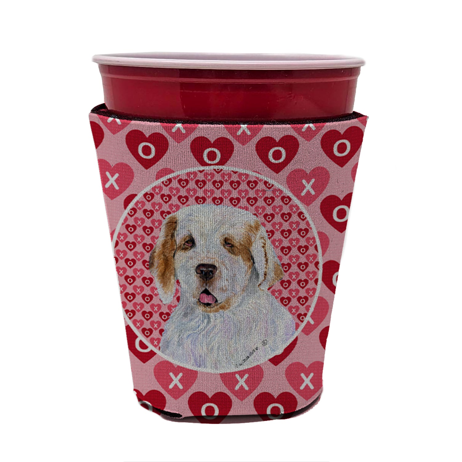 Clumber Spaniel  Red Cup Beverage Insulator Hugger