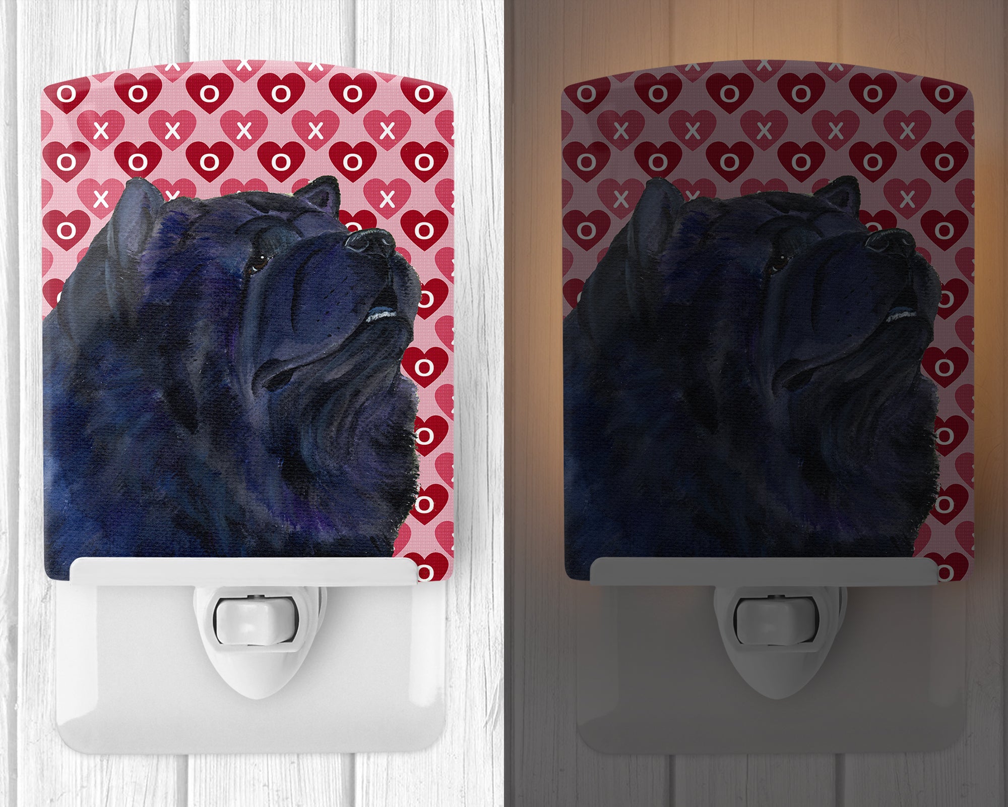 Chow Chow Hearts Love and Valentine's Day Portrait Ceramic Night Light SS4501CNL - the-store.com
