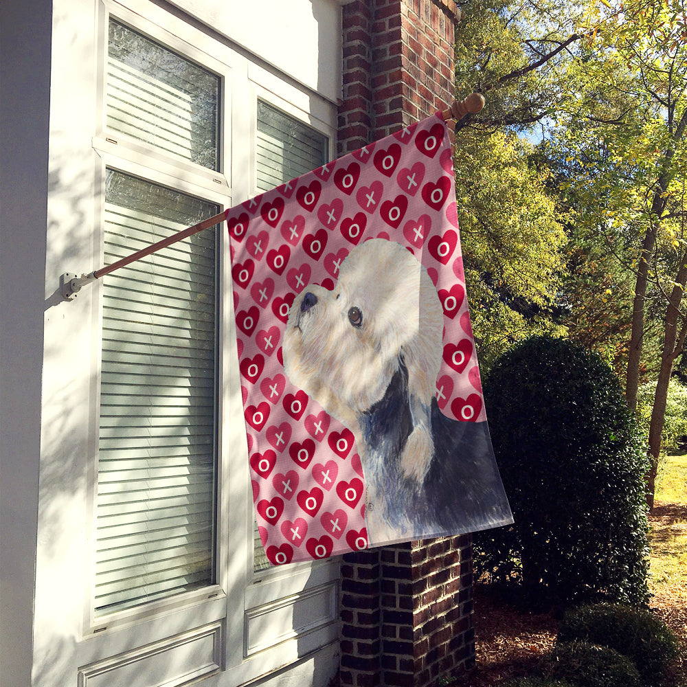 Dandie Dinmont Terrier Hearts Love and Valentine's Day  Flag Canvas House Size
