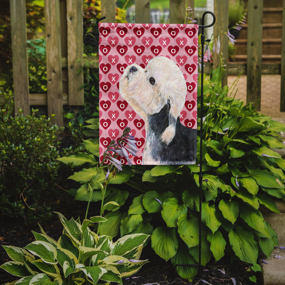 Dandie Dinmont Terrier Hearts Love Valentine's Day Flag Garden Size.