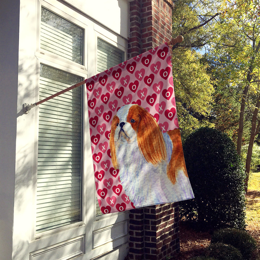 English Toy Spaniel Hearts Love and Valentine's Day  Flag Canvas House Size