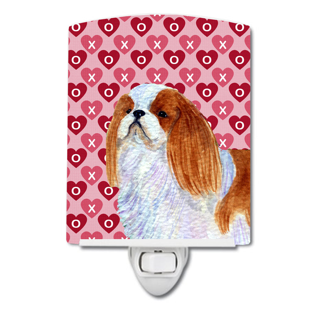 English Toy Spaniel Hearts Love and Valentine&#39;s Day Portrait Ceramic Night Light SS4507CNL - the-store.com