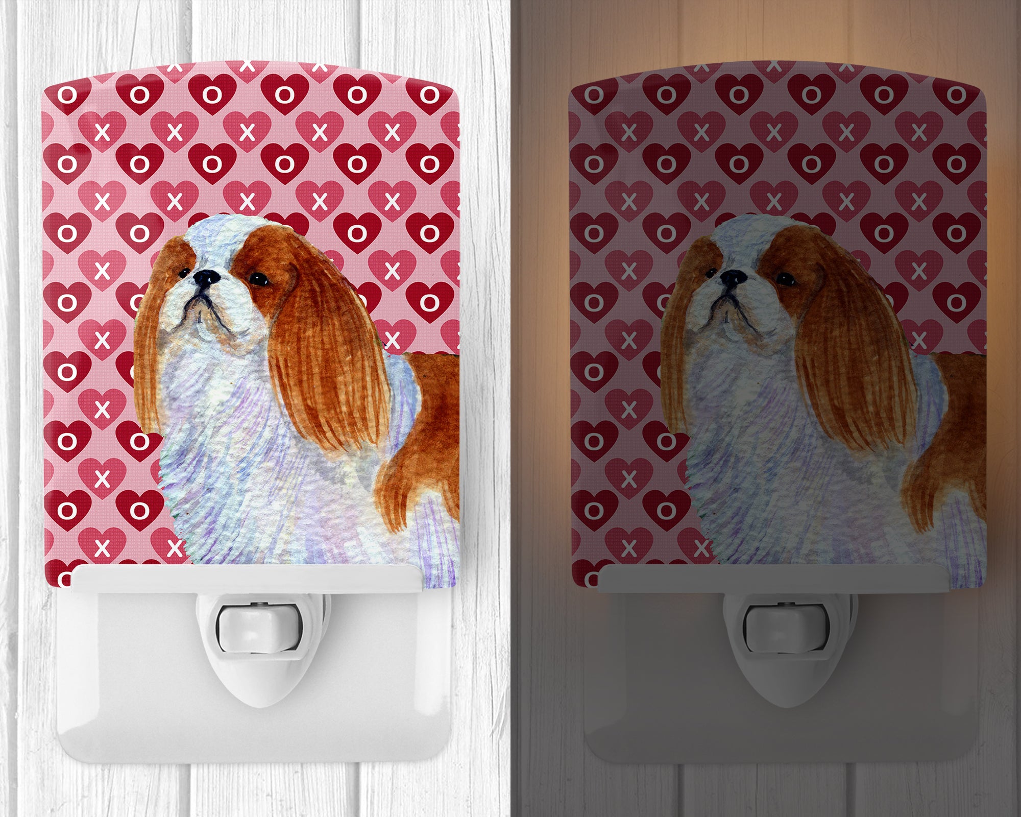 English Toy Spaniel Hearts Love and Valentine's Day Portrait Ceramic Night Light SS4507CNL - the-store.com