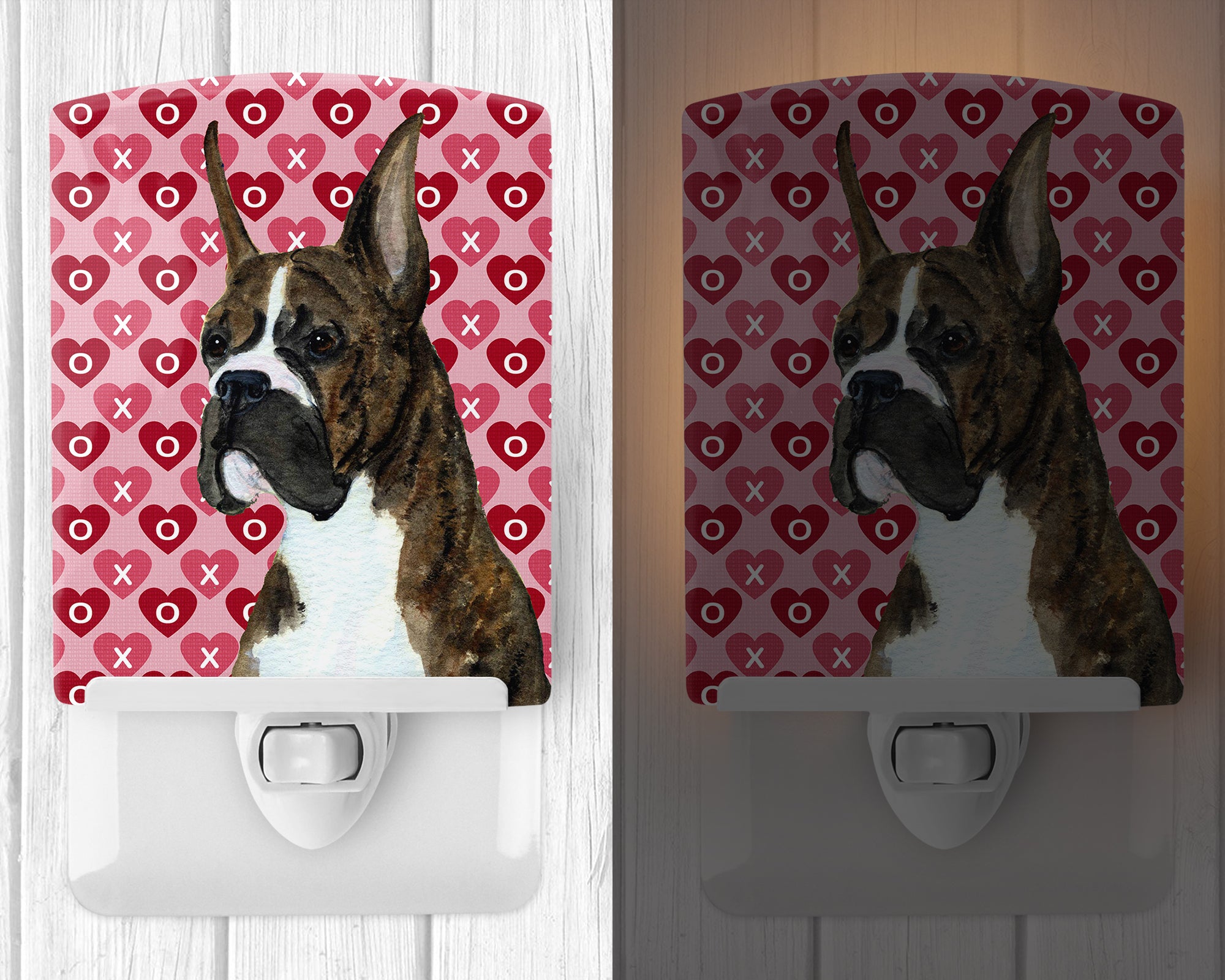 Boxer Hearts Love and Valentine's Day Portrait Ceramic Night Light SS4508CNL - the-store.com
