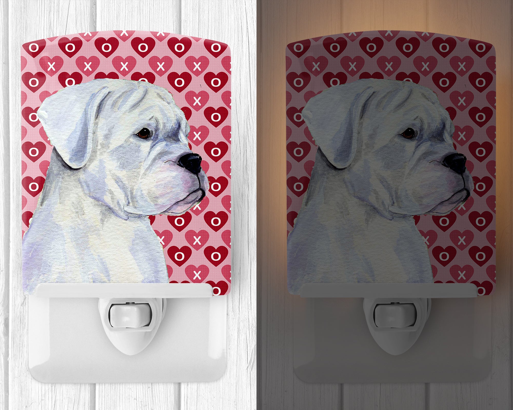 Boxer Hearts Love and Valentine's Day Portrait Ceramic Night Light SS4509CNL - the-store.com