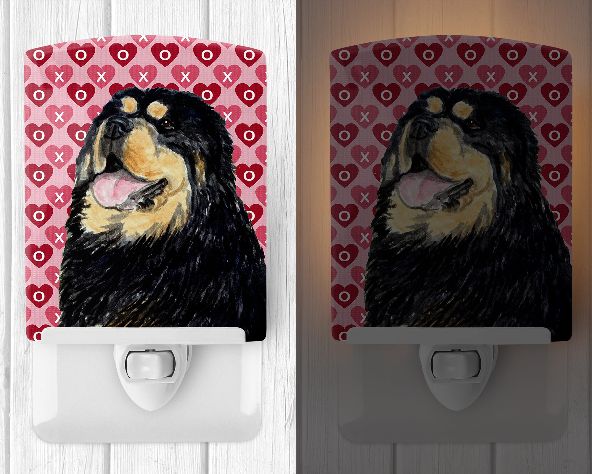 Tibetan Mastiff Hearts Love Valentine's Day Ceramic Night Light SS4512CNL - the-store.com