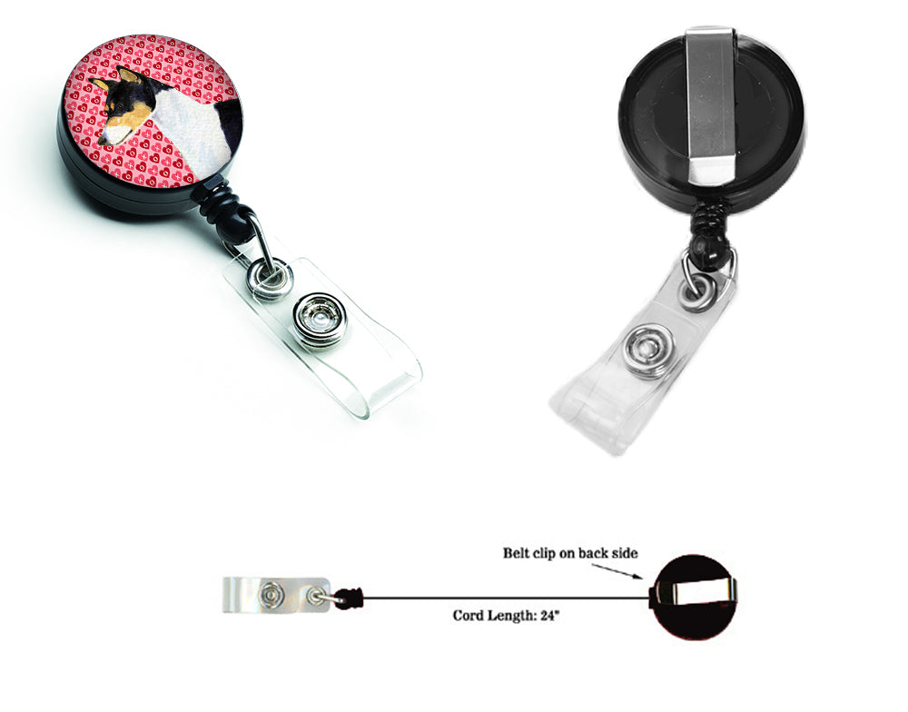 Basenji Love Retractable Badge Reel or ID Holder with Clip.