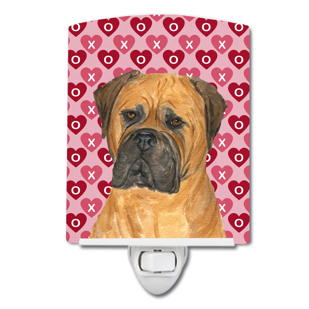 Bullmastiff Hearts Love and Valentine's Day Portrait Ceramic Night Light SS4517CNL - the-store.com
