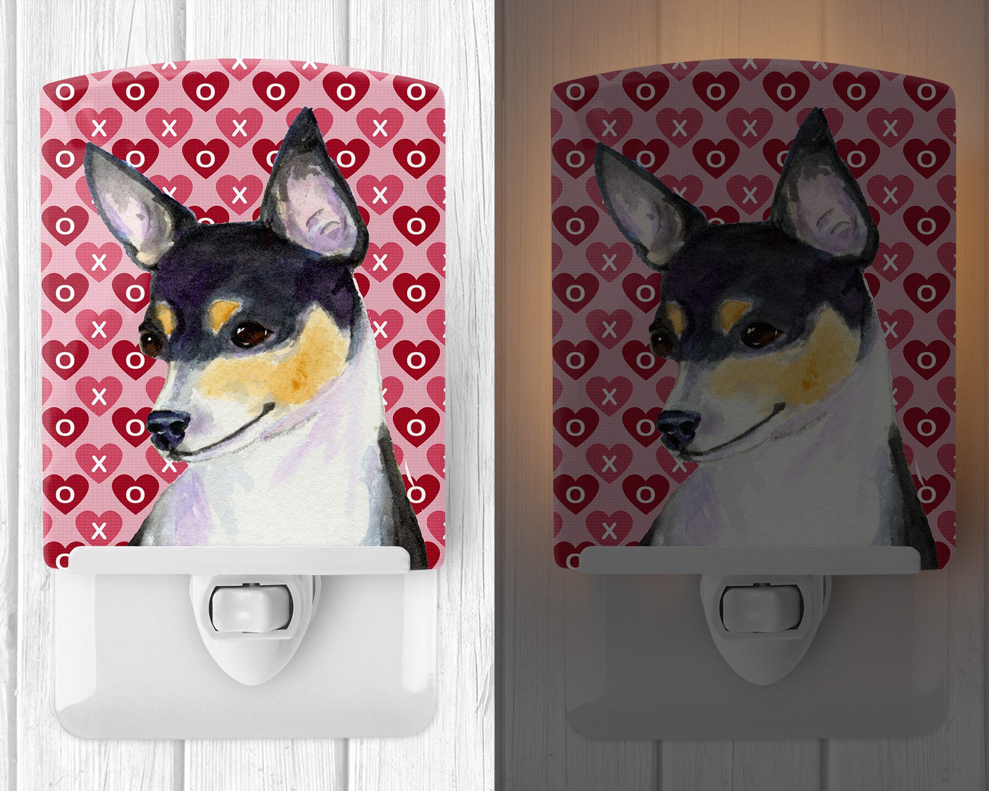 Chihuahua Hearts Love and Valentine's Day Portrait Ceramic Night Light SS4518CNL - the-store.com