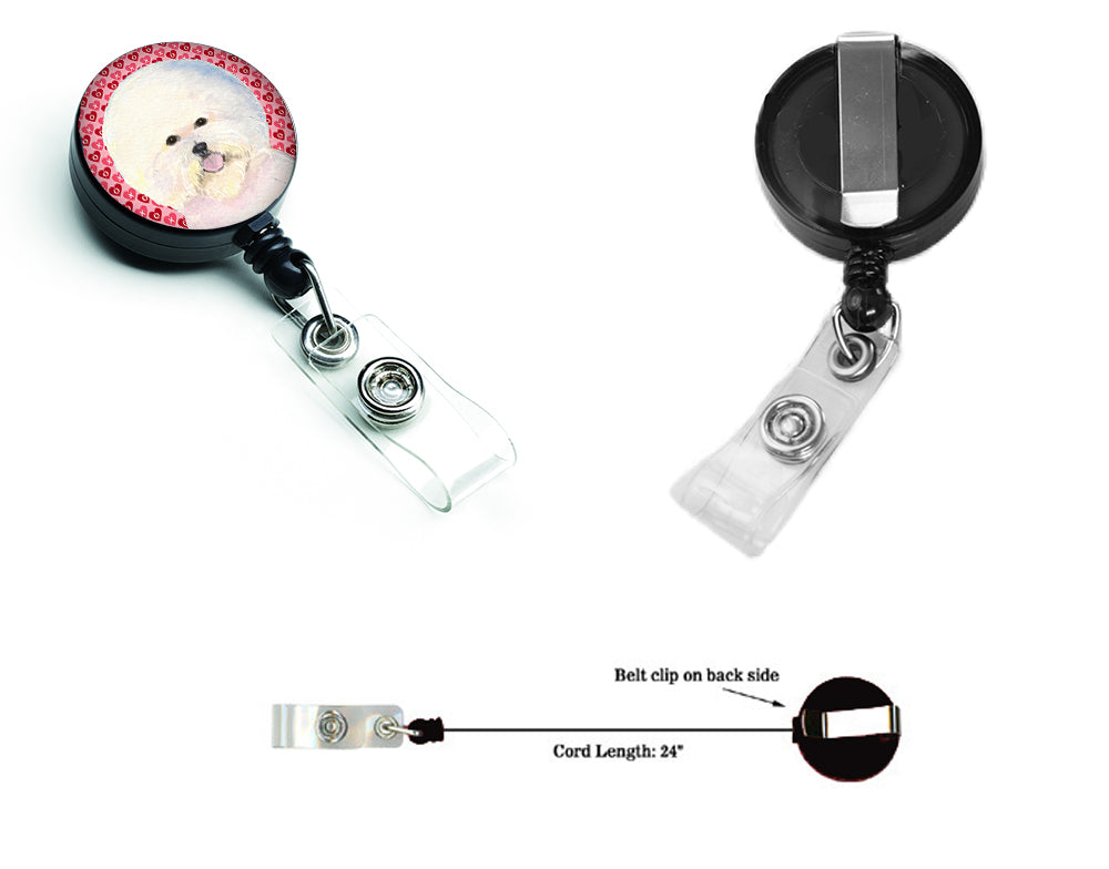 Bichon Frise Love Retractable Badge Reel or ID Holder with Clip