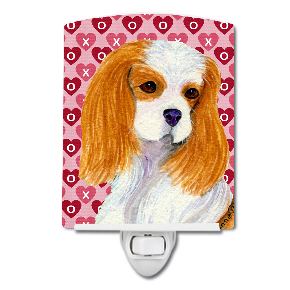 Cavalier Spaniel Hearts Love and Valentine's Day Portrait Ceramic Night Light SS4527CNL - the-store.com