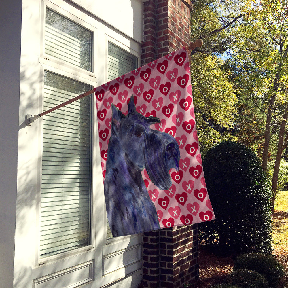 Scottish Terrier Hearts Love and Valentine's Day  Flag Canvas House Size