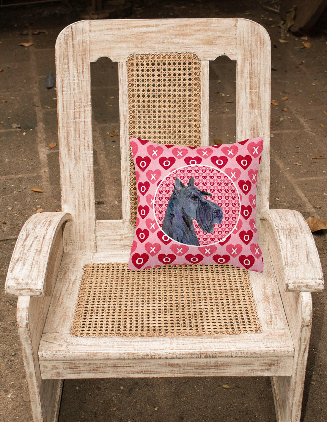 Scottish Terrier Hearts Love Valentine's Day Portrait Fabric Decorative Pillow SS4529PW1414 by Caroline's Treasures