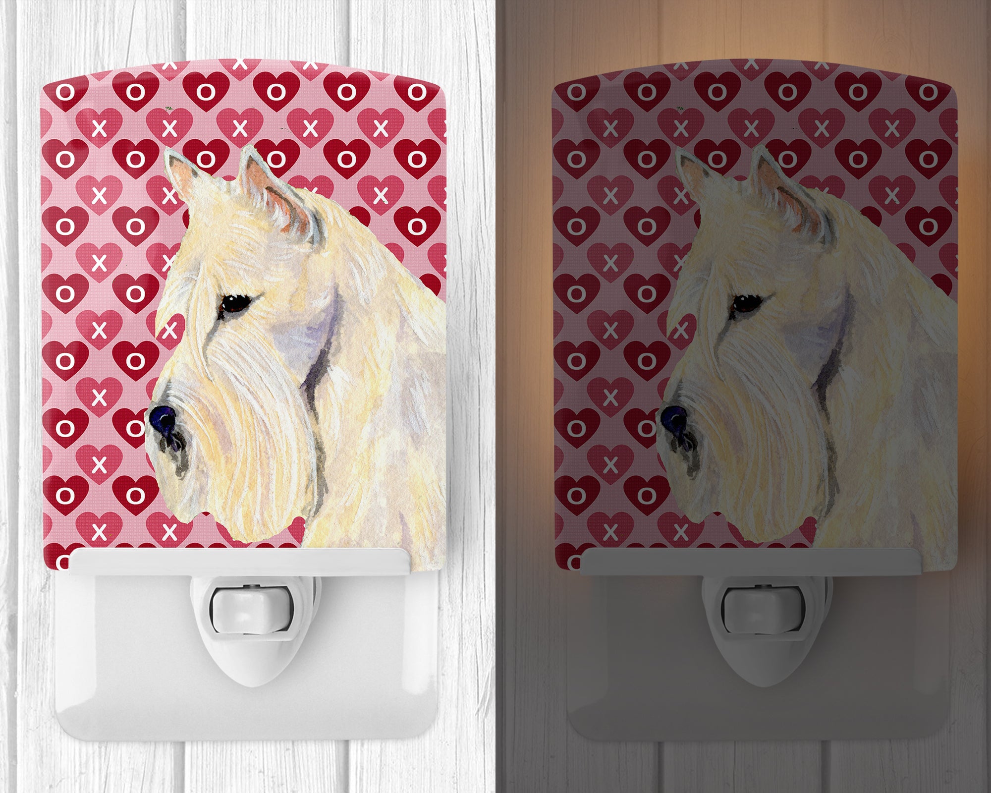 Scottish Terrier Hearts Love Valentine's Day Portrait Ceramic Night Light SS4530CNL - the-store.com
