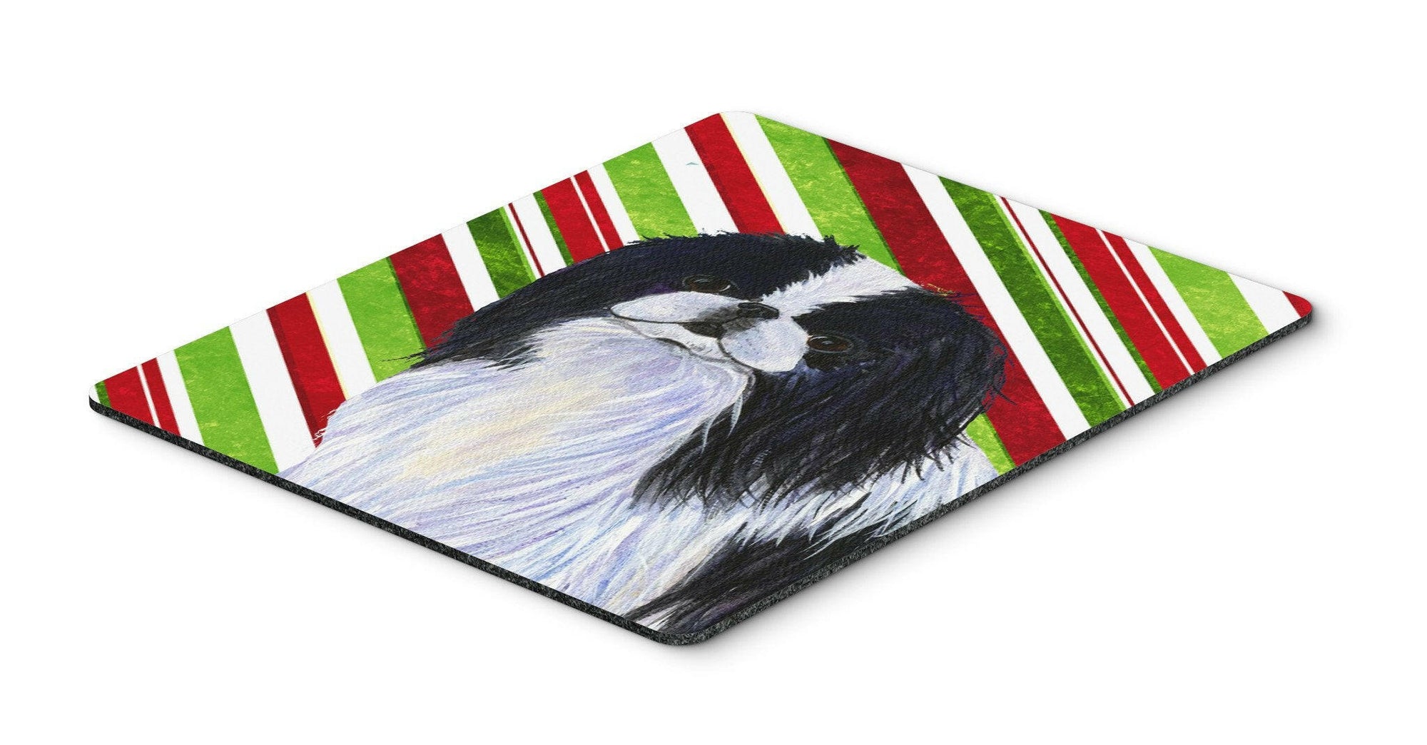 Japanese Chin Candy Cane Holiday Christmas Mouse Pad, Hot Pad or Trivet by Caroline's Treasures