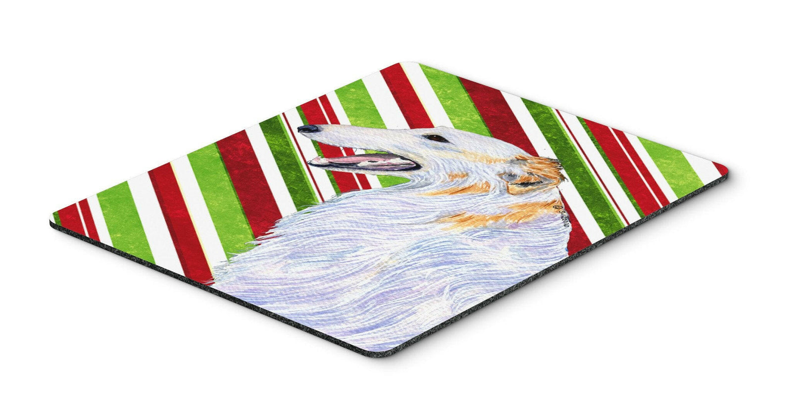 Borzoi Candy Cane Holiday Christmas Mouse Pad, Hot Pad or Trivet by Caroline's Treasures