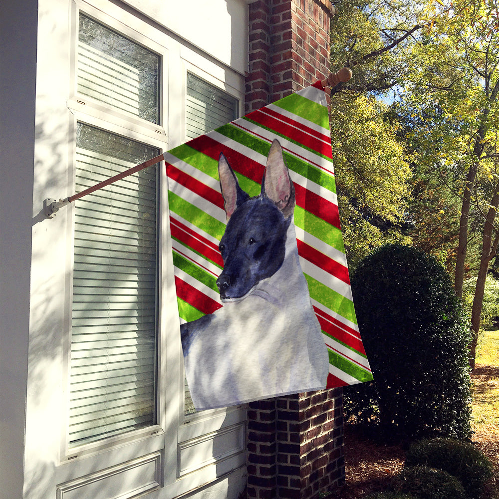 Rat Terrier Candy Cane Holiday Christmas Flag Canvas House Size