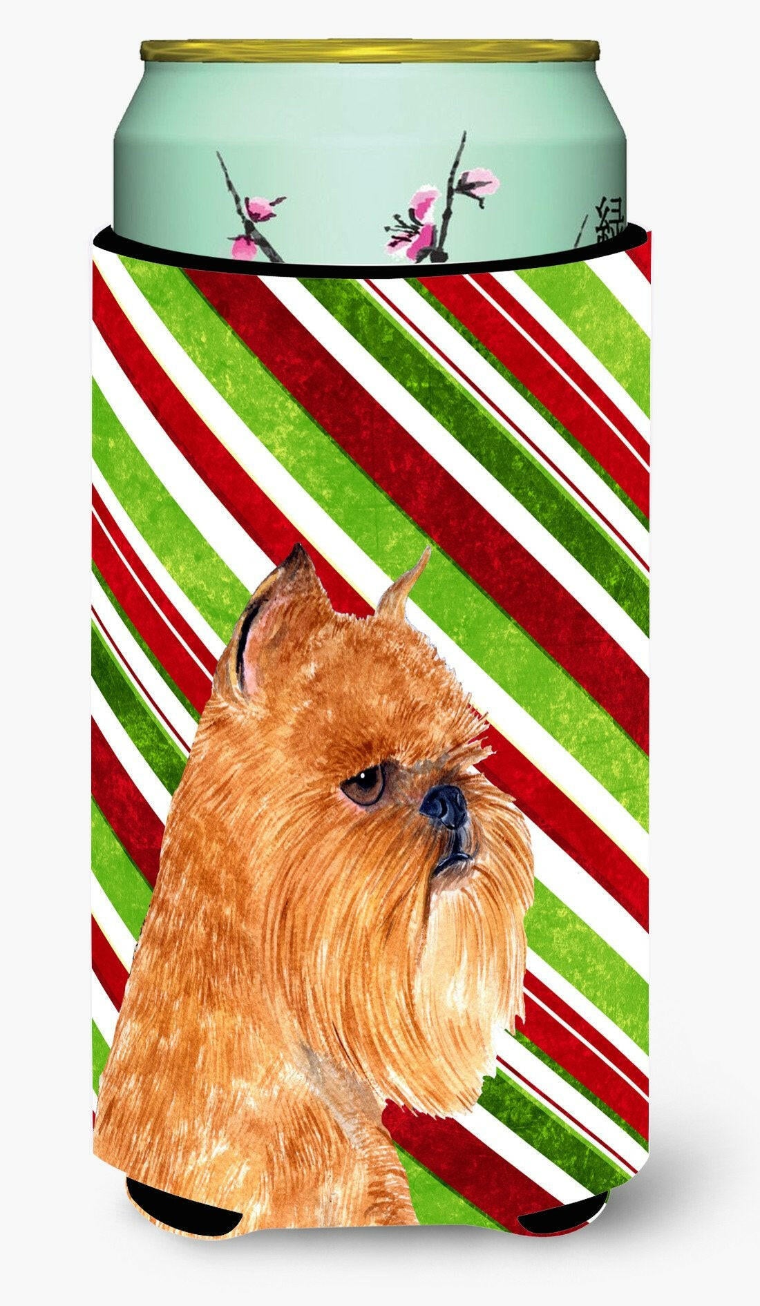 Brussels Griffon Candy Cane Holiday Christmas  Tall Boy Beverage Insulator Beverage Insulator Hugger by Caroline's Treasures