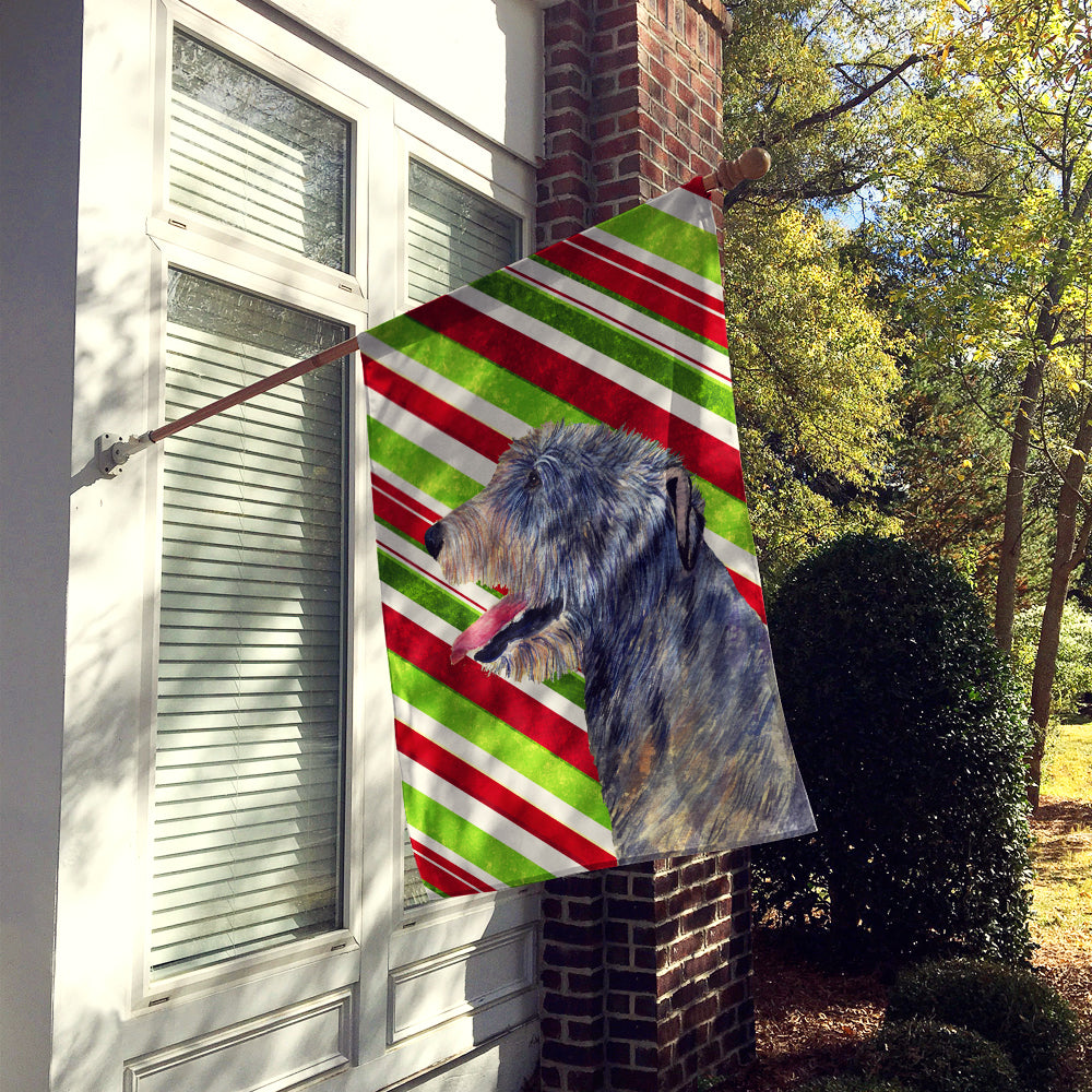 Irish Wolfhound Candy Cane Holiday Christmas Flag Canvas House Size