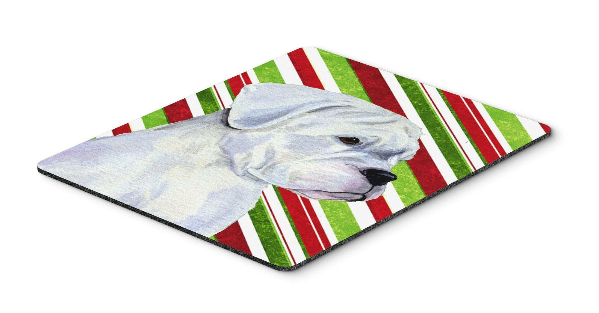 Boxer Candy Cane Holiday Christmas Mouse Pad, Hot Pad or Trivet by Caroline's Treasures