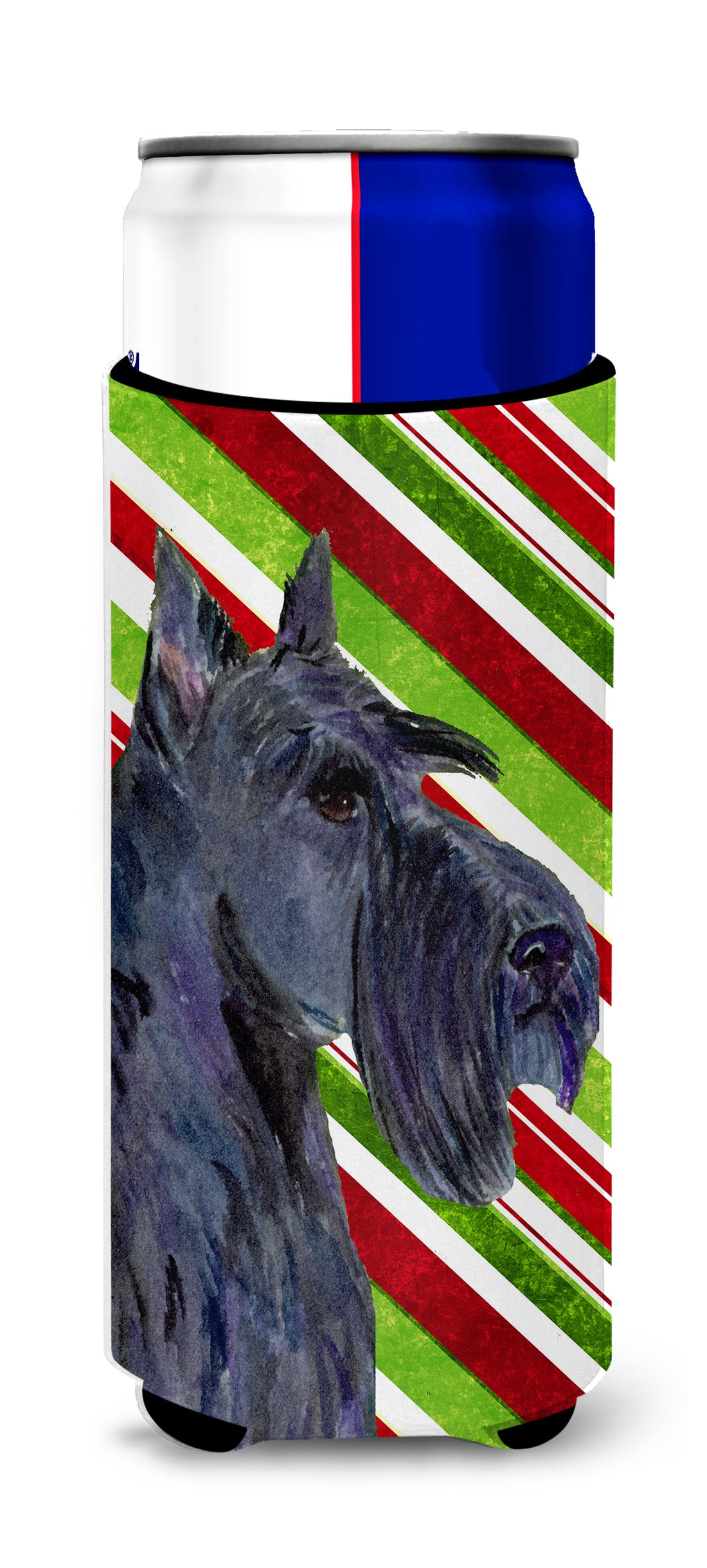 Scottish Terrier Candy Cane Holiday Christmas Ultra Beverage Insulators for slim cans SS4598MUK.