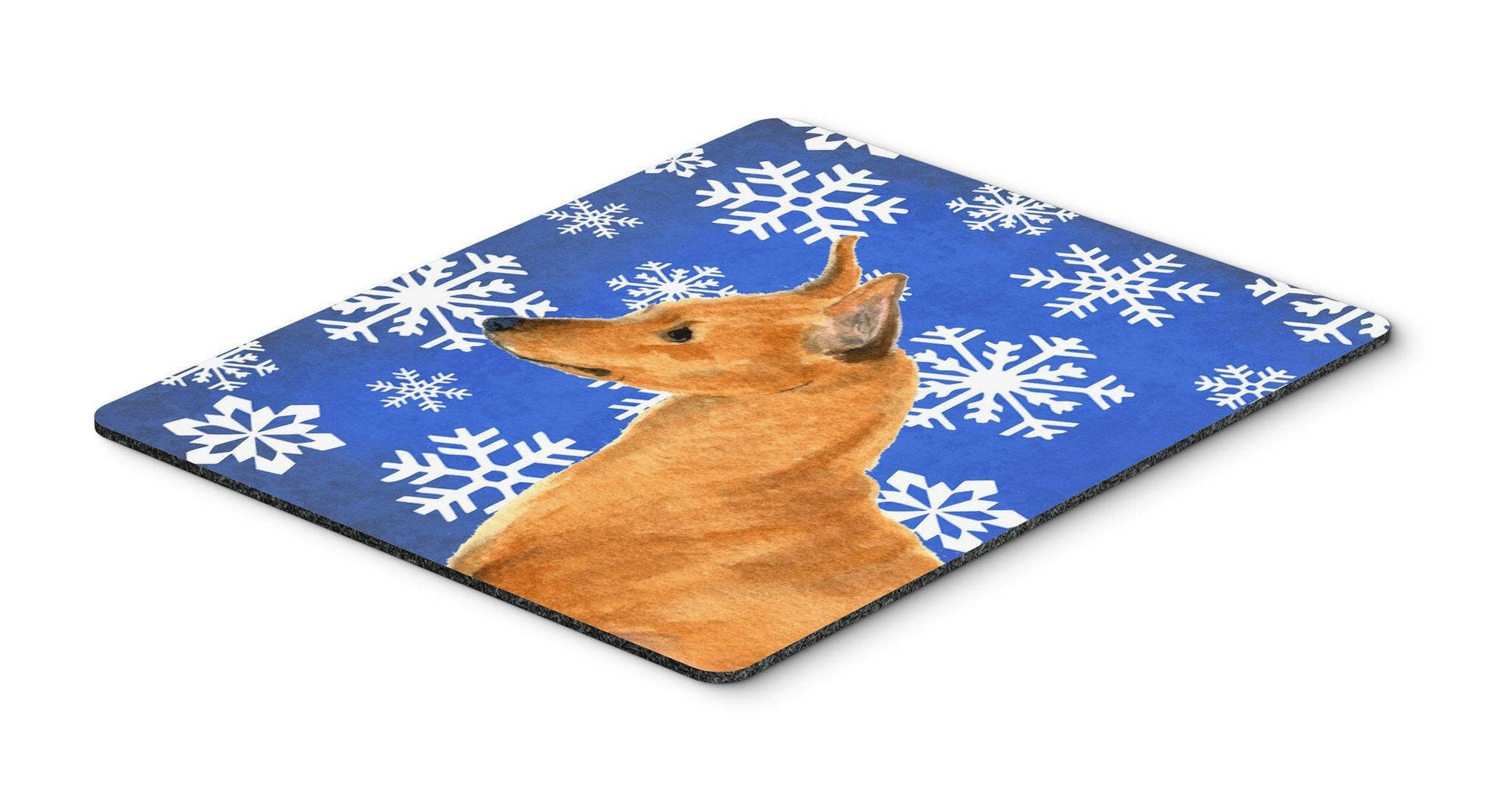 Min Pin Winter Snowflakes Holiday Mouse Pad, Hot Pad or Trivet by Caroline's Treasures