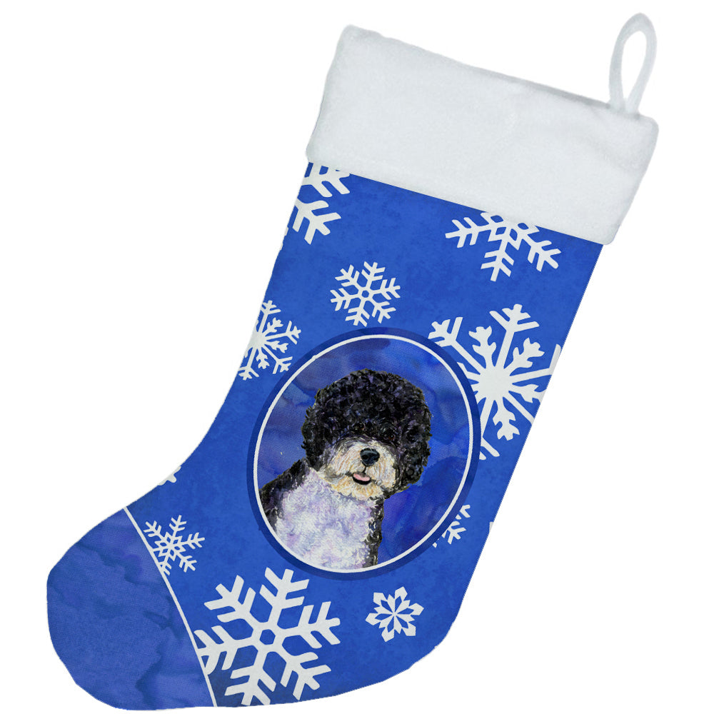 Portuguese Water Dog Winter Snowflakes Christmas Stocking SS4628