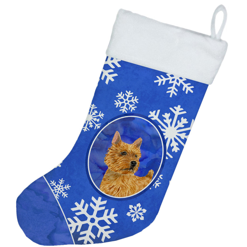Norwich Terrier Winter Snowflakes Christmas Stocking SS4637