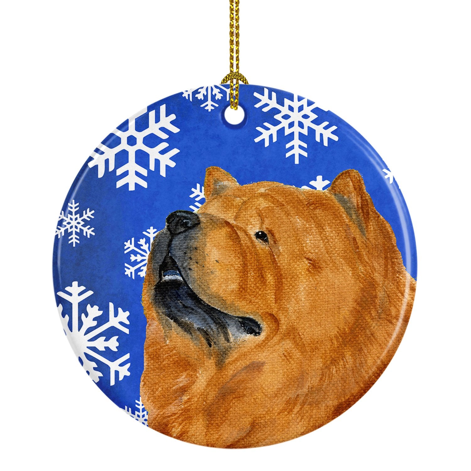 Chow Chow Winter Snowflakes Holiday Christmas Ceramic Ornament SS4640 by Caroline's Treasures