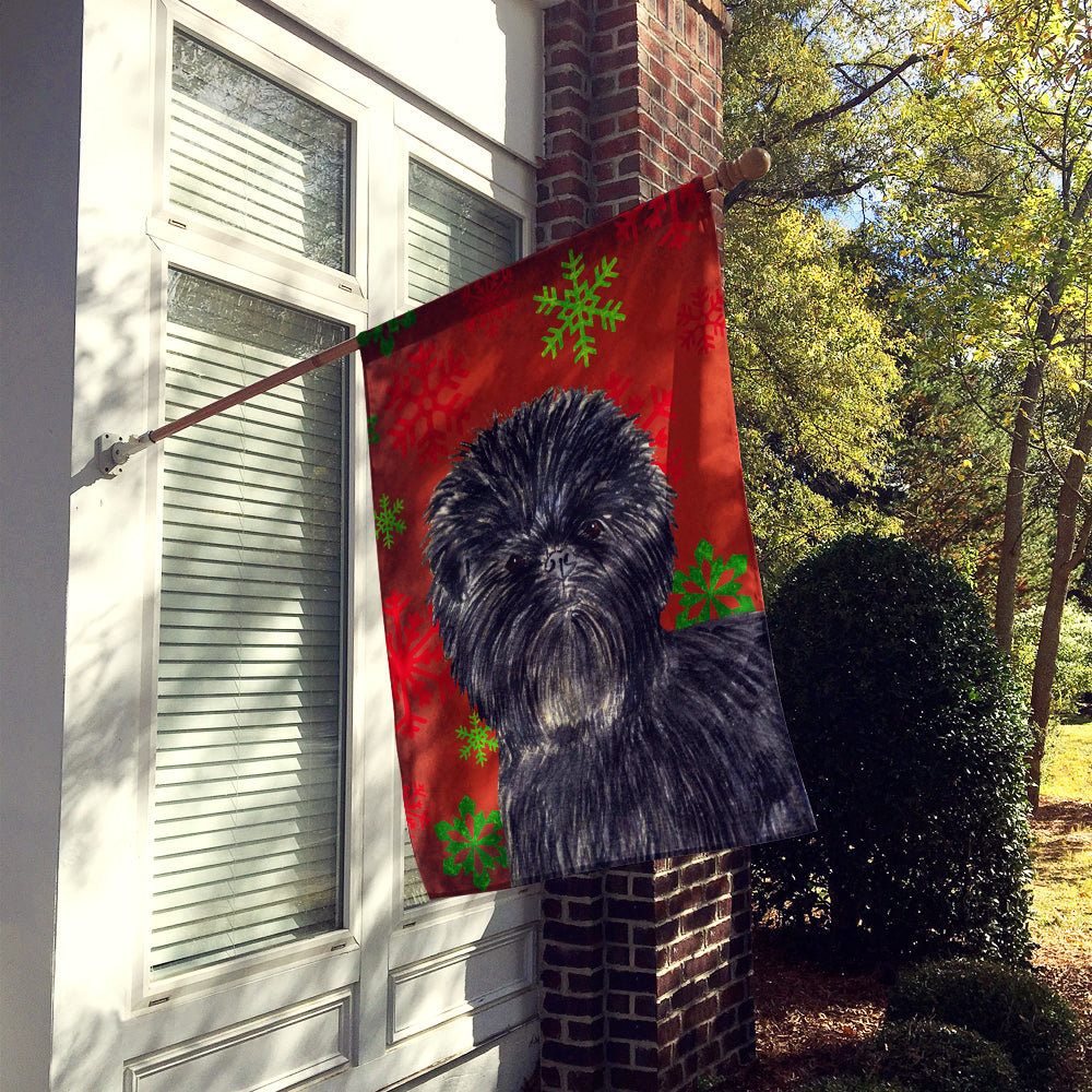 Affenpinscher Red Green Snowflakes Christmas Flag Canvas House Size